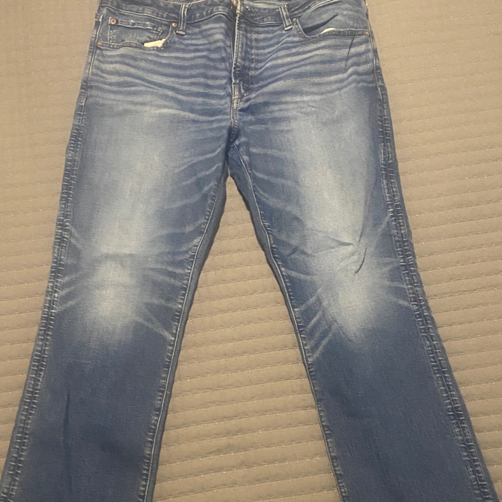 American Eagle Outfitters Men's Dark Blue Bootcut Jeans 38x32